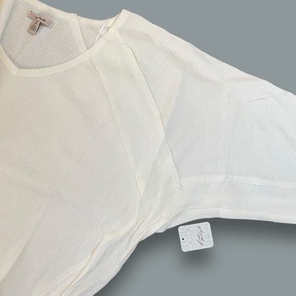 FREE PEOPLE NEW SANTA CLARA BOHO WESTERN COTTON WAFFLE THERMAL ALABASTER MEDIUM - Picture 7 of 11